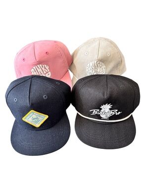 Binky Bro (4) Infant Snapback Caps Pink Logo Navy Black Pineapple Corduroy